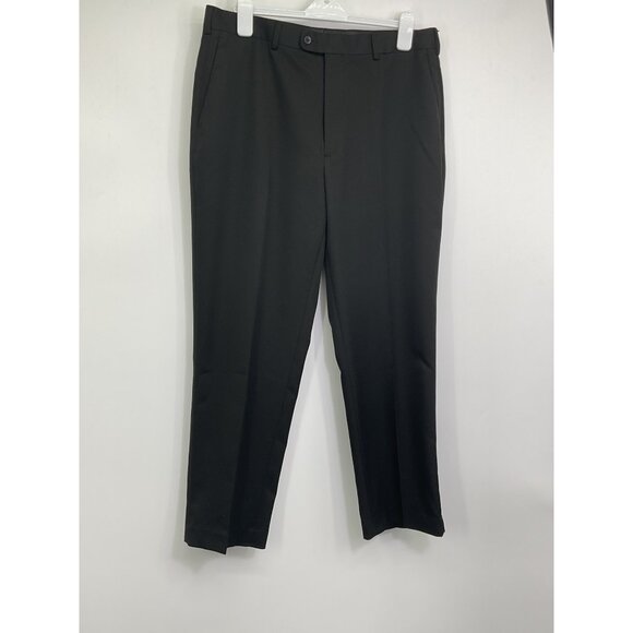 Mens Black Dress Pants 36x30 100% Polyester Made In Vietnam - Picture 1 of 7
